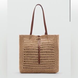NWT Mango Natural Fiber Shopper Tote Bag